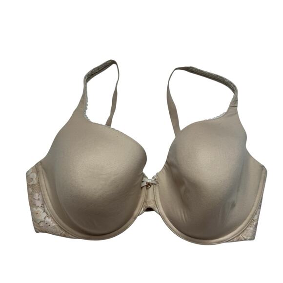 VICTORIAS SECRET Body Lined Perfect Coverage Bra in Beige Size 36DDD Lace Detail - Picture 1 of 9